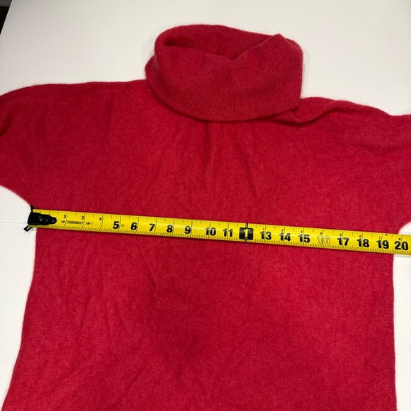 Max Studio Vibrant Red Cowl Neck Sweater 100% 2-Ply Cashnere - Picture 6 of 7